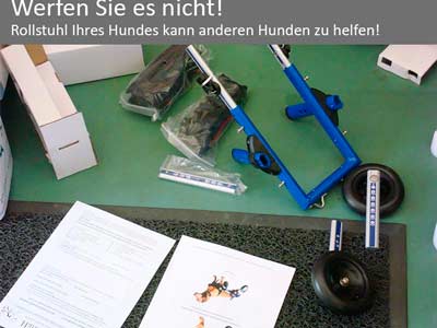 Rollstuhl für den Hund aus zweiter Hand